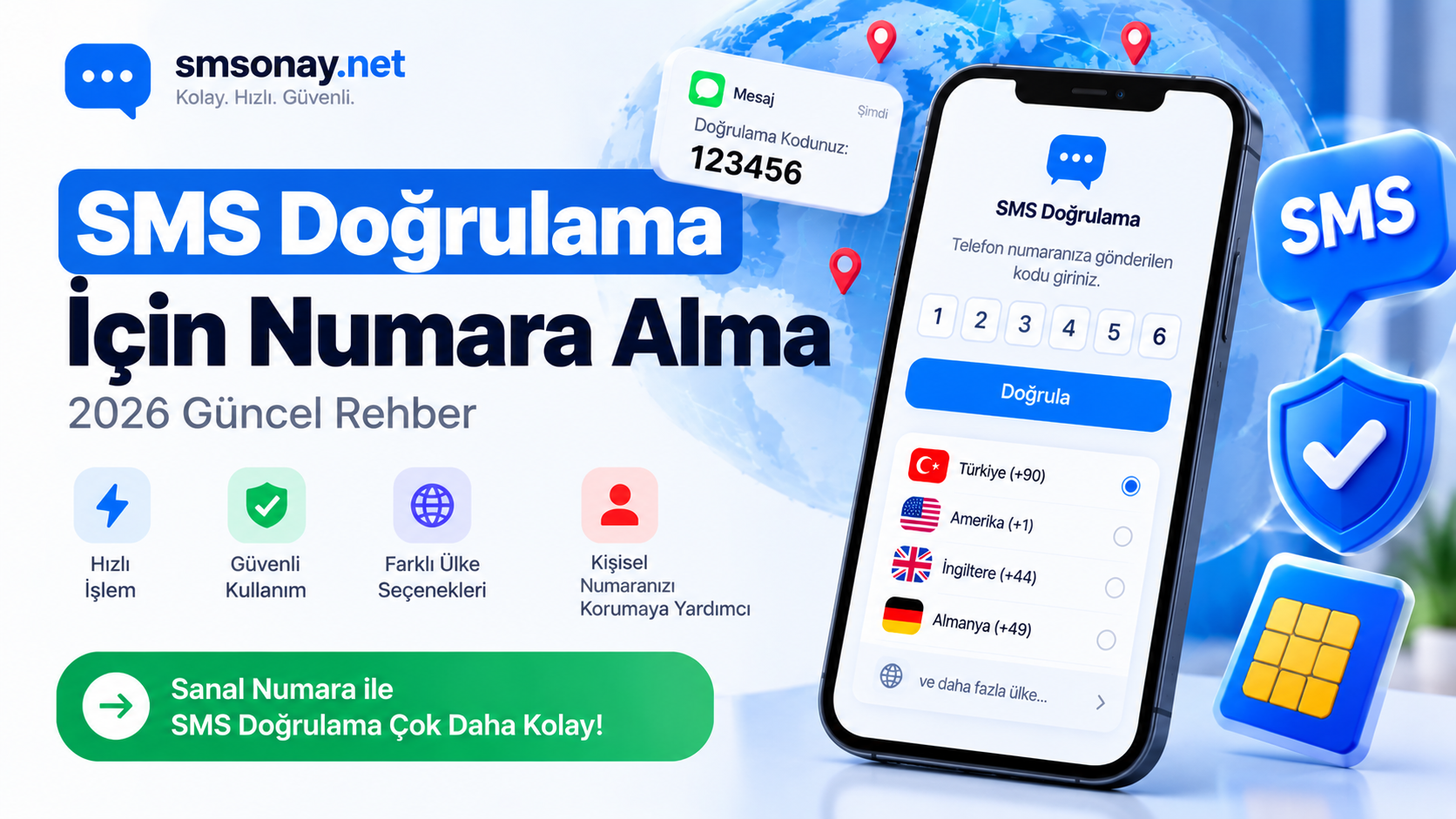 SMS Doğrulama İçin Numara Alma 2026 | smsonay.net