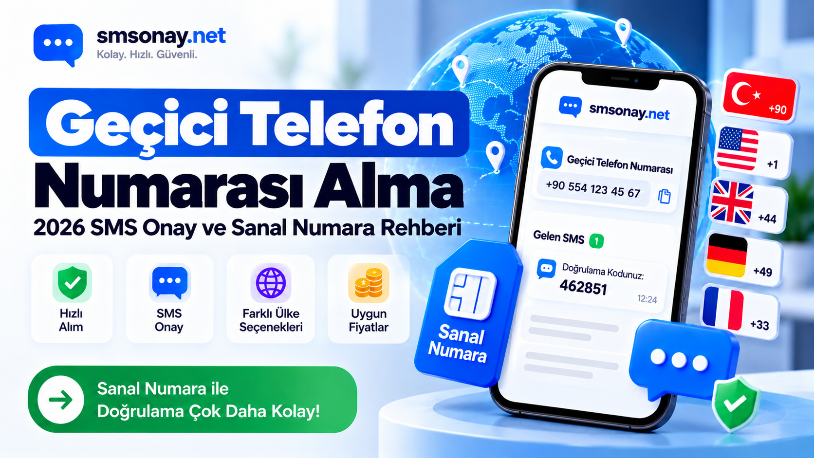 Geçici Telefon Numarası Alma ve SMS Onay 2026 | smsonay.net