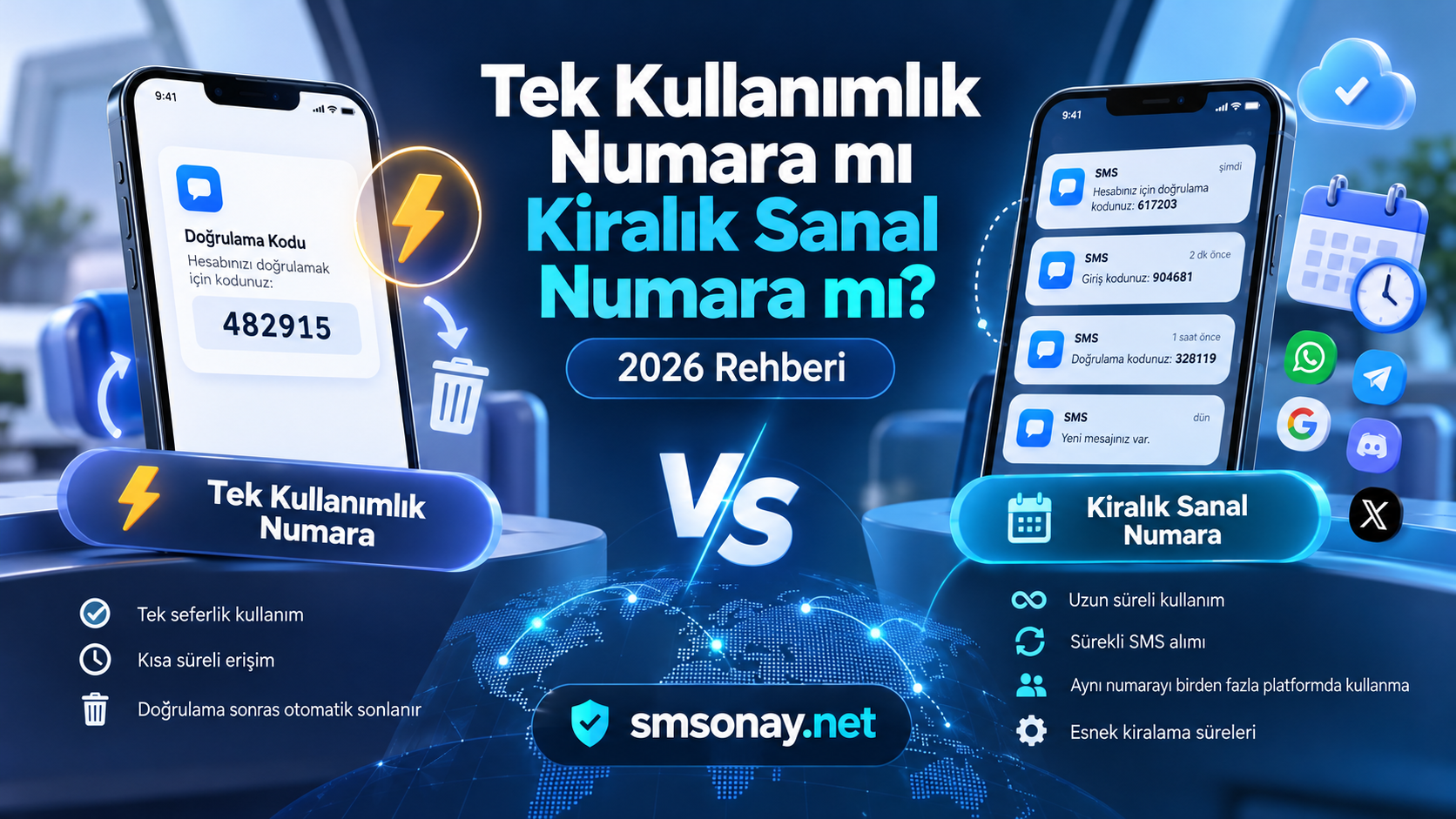 Tek Kullanımlık mı Kiralık Sanal Numara mı? 2026 | smsonay.net
